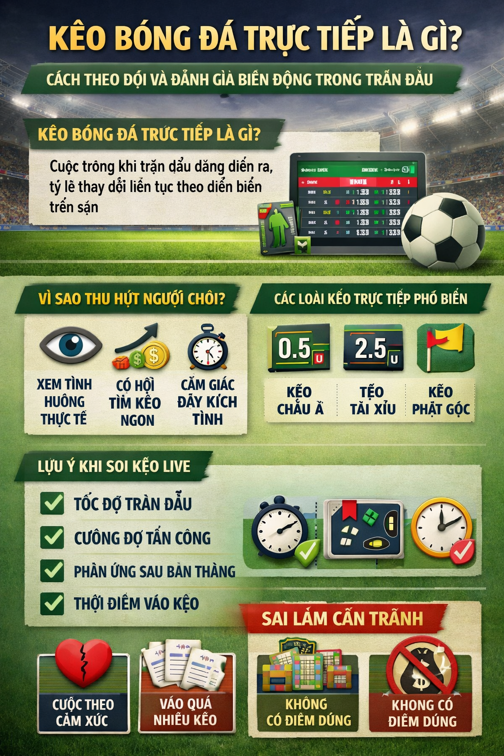 Kèo bóng đá trực tiếp chi tiết